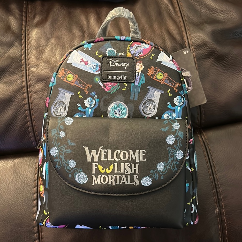 Brand new Loungefly Haunted Mansion Foolish Mortals Mini Backpack